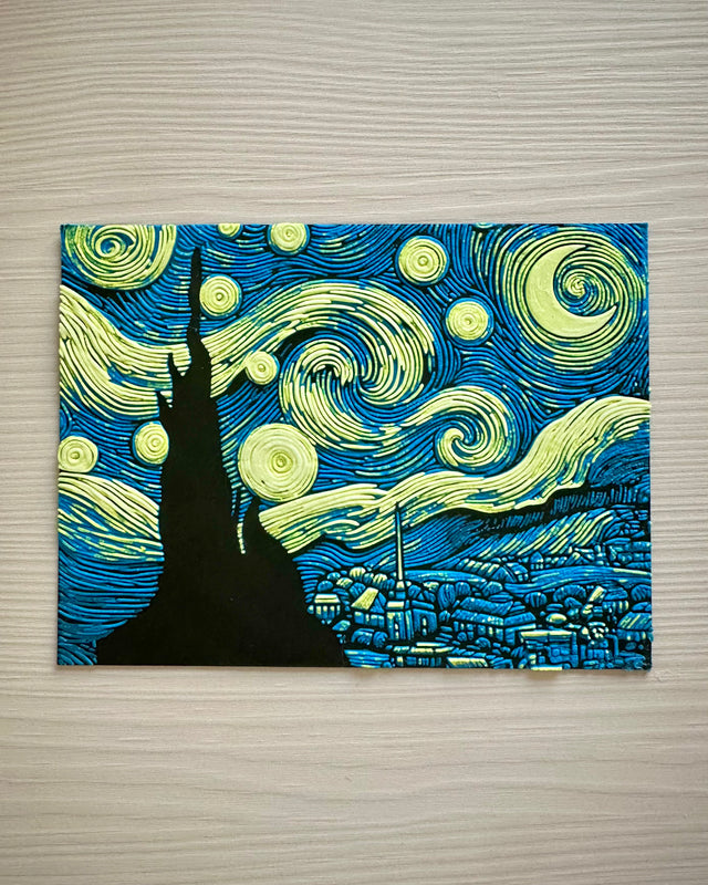 Yıldızlı Gece – Dokulu Sanat Panosu