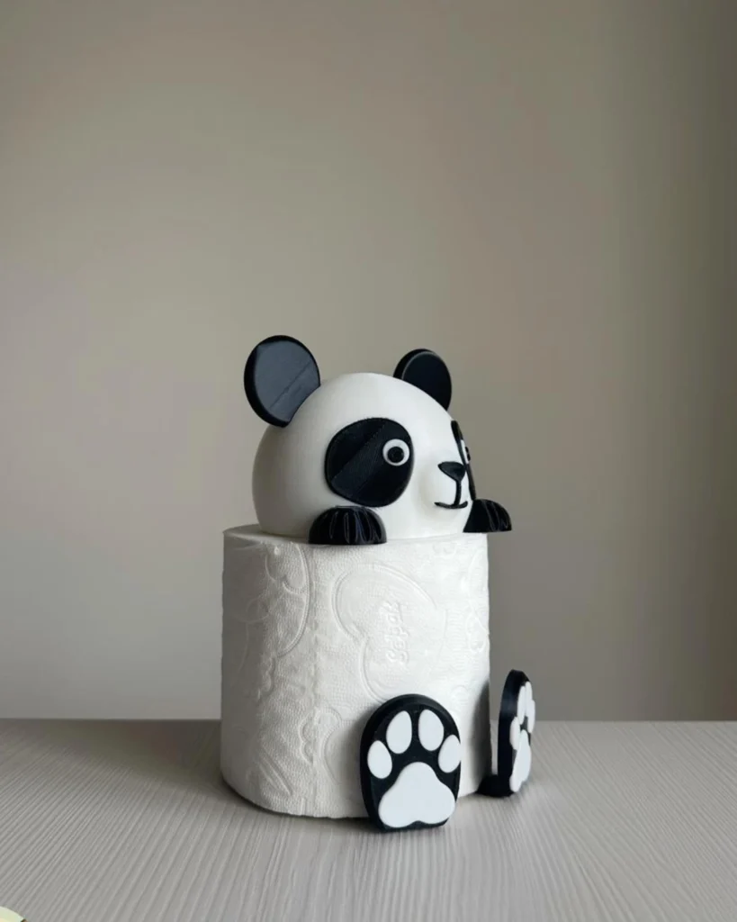 Panda Figürlü Tuvalet Kâğıdı Tutucu görsel 2