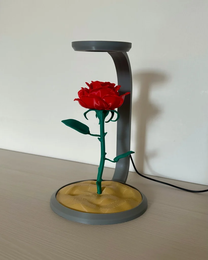 Gül Formlu Dekoratif Masa Lambası