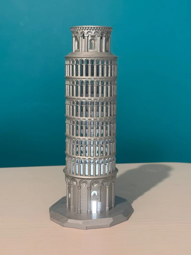 Pisa Kulesi Dekoratif LED Masa Lambası – Premium Gri görsel 2
