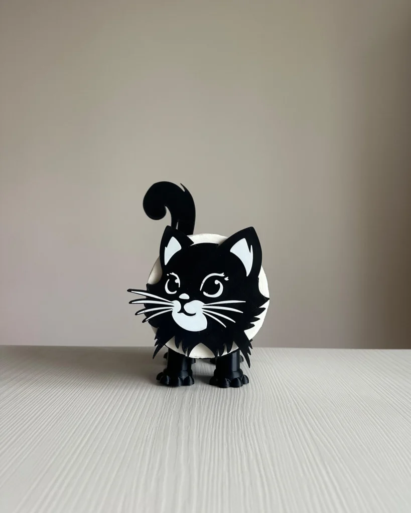 Kedi Figürlü Tuvalet Kâğıdı Tutucu görsel 3