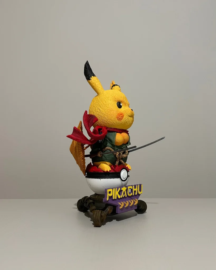 Samuray Pika Pi – El Boyaması Koleksiyon Figürü görsel 2