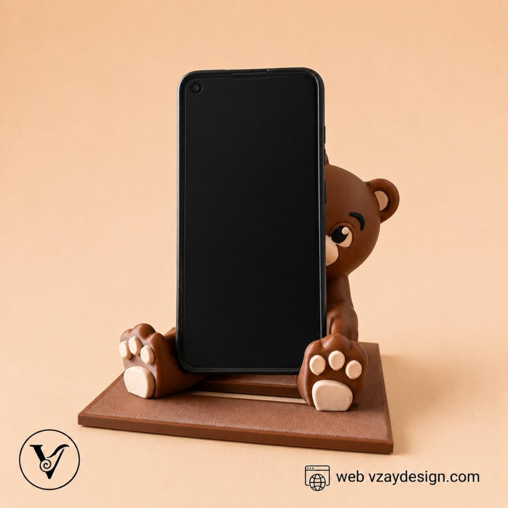 BrownyDock Ayıcık Telefon Standı | Masaüstü Telefon Tutucu görsel 3
